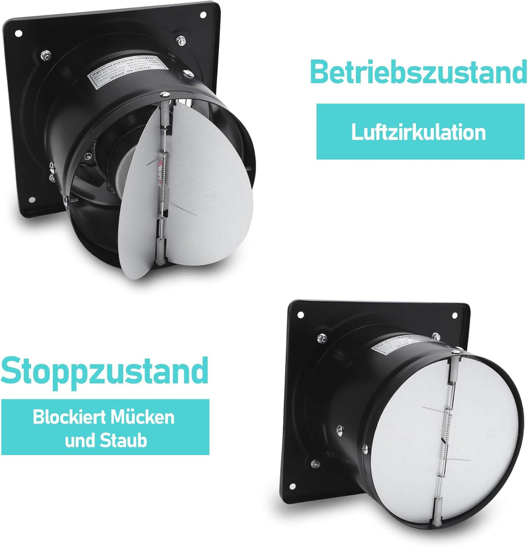 Abluftventilator mit Schalter, Leiser, Am Fenster Montierter Lüftungsventilator mit 3 Löchern für Kü