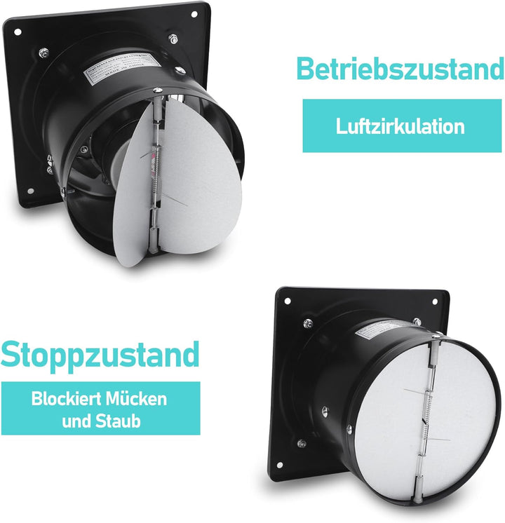 Abluftventilator mit Schalter, Leiser, Am Fenster Montierter Lüftungsventilator mit 3 Löchern für Kü