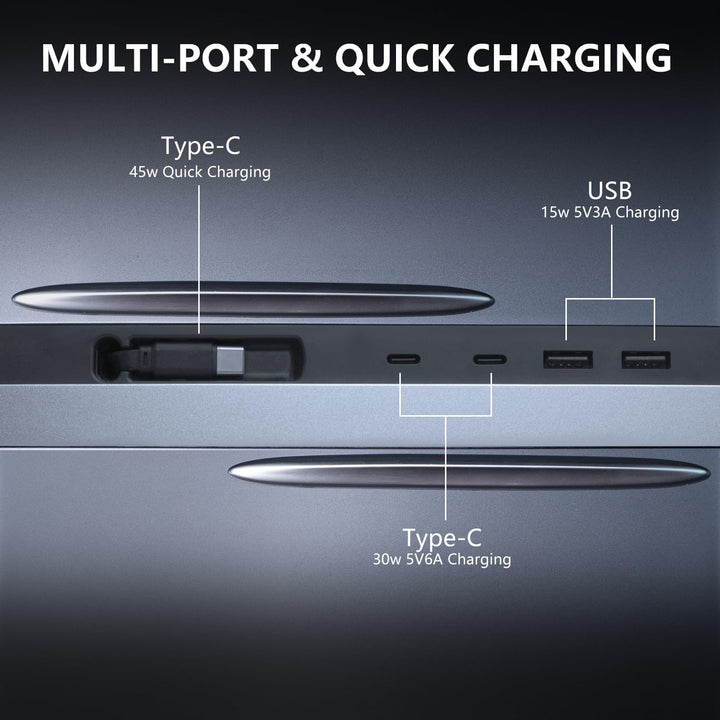 for Tesla USB Hub, 45W Retractable Hub Docking Station, Quick Charge with Cable Adapter for Model 3
