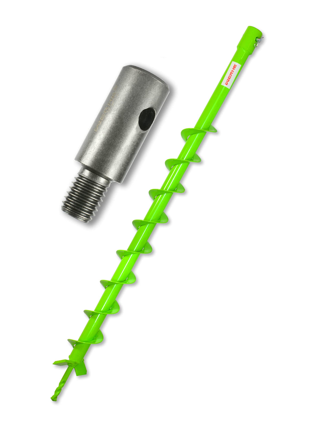 WERHE® Profi Bohrer VollStahl, Erdbohrer für bohrmaschine 60 mm Extrem robust mit m14 Adapter - Pfah