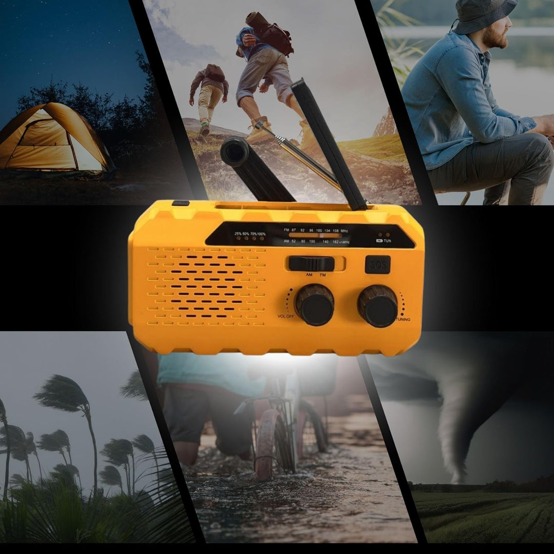 BSL Tragbares Radio AM/FM CT-6127 | Solarladung und Kurbel Dynamo | LED-Taschenlampe | 2000-mAh-Akku