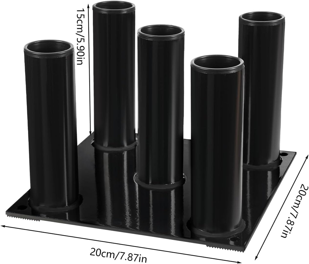 Vertikaler Langhantelständer mit 5 Aufnahmen, Ø 2 Zoll, Stahl | Home Gym Bar Holder Stand, Hantelabl