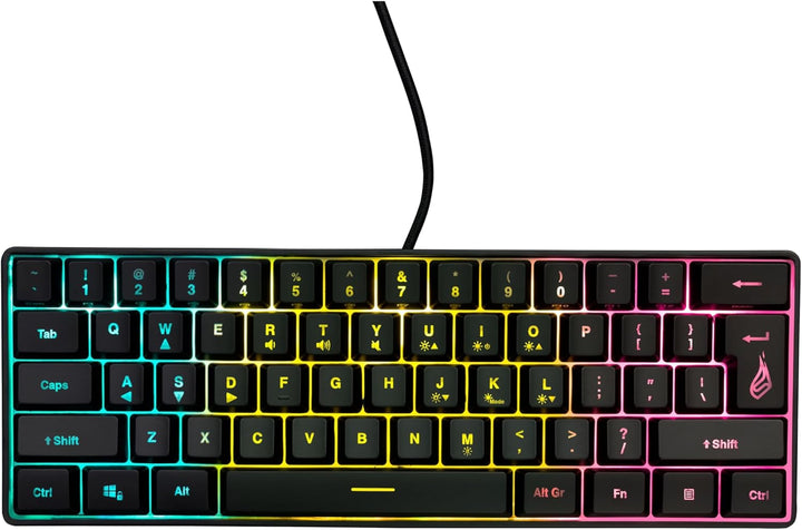 SureFire Kingpin X1 60% Gaming Tastatur US English, Gaming Multimedia Keyboard klein & mobil, RGB-Ta