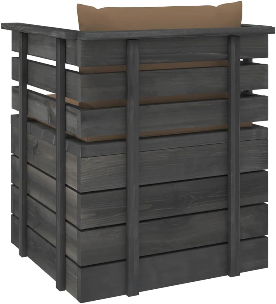 vidaXL Massivholz Gartensessel Loungemöbel Paletten Sessel Gartenmöbel Gartenstuhl Loungesessel mit