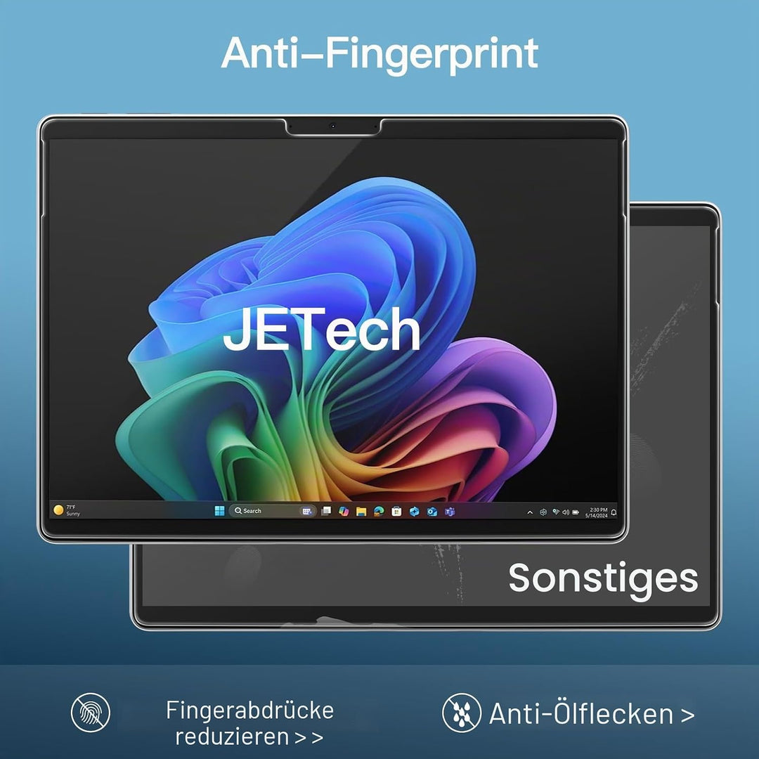 JETech Schutzfolie für Surface Pro 11/10 (2024)/Pro 9 (2022) 13 Zoll, 9H Panzer Schutz Glas Folie Di
