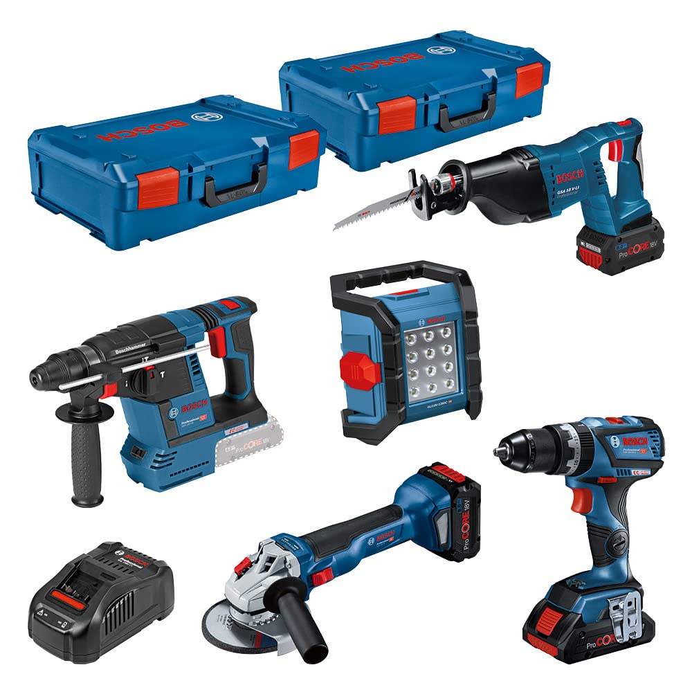Bosch Professional 18V System Set: XL-BOXX 1 (GSB 18V-60 C, GSA 18V-LI, GLI 18V-1200 C, 1x ProCORE18