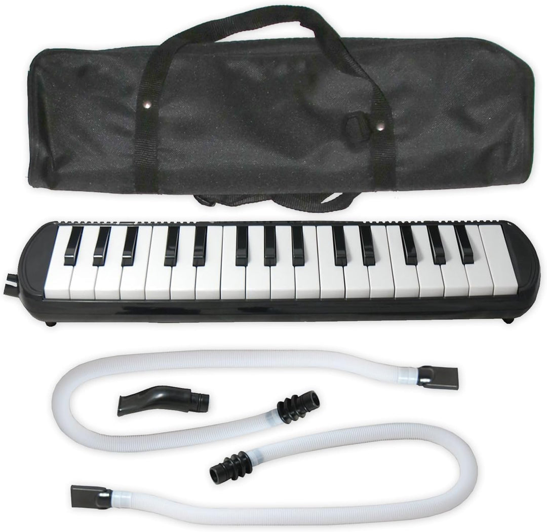 Tuyama® TMD-132 Melodica Melodika mit Mundstück, 2 Mundschläuchen, Notenblatt und Koffer (32 Tasten)