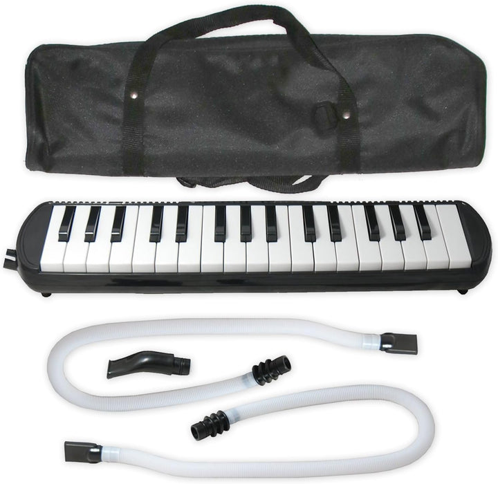 Tuyama® TMD-132 Melodica Melodika mit Mundstück, 2 Mundschläuchen, Notenblatt und Koffer (32 Tasten)