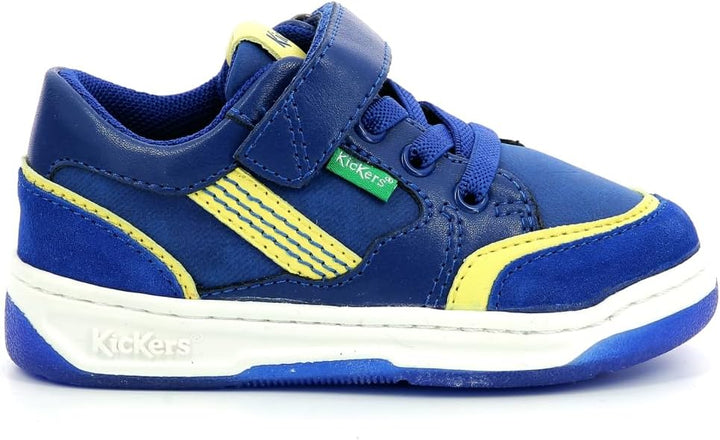 Kickers Unisex Kinder Kouic Sneaker 20 EU Marineblau Gelb, 20 EU Marineblau Gelb
