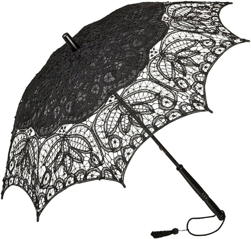 VON LILIENFELD Hochzeitsschirm Brautschirm Vivienne Spitze Deko Sonnenschirm Accessoire schwarz, Sch