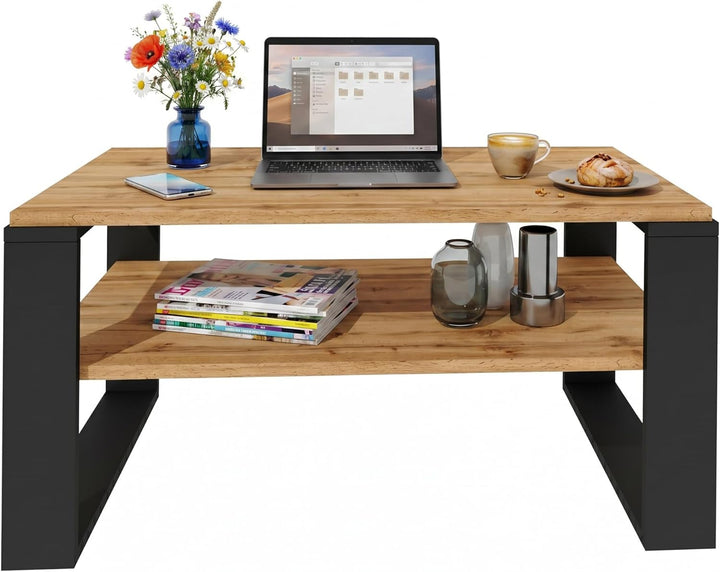 möbelkap Couchtisch 91×51 cm – Wohnzimmertisch aus Holzwerkstoff, Stabiler & moderner Kaffeetisch mi
