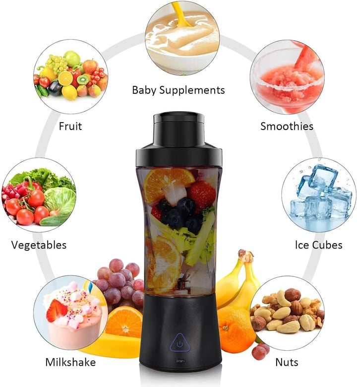 Smoothie Maker to Go, 700ml Tragbarer Mixer, Portable Blender mit 6-Klingen Edelstahl, Mini Mixer fü