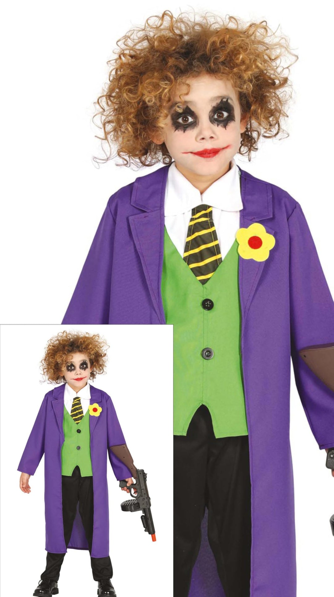 FIESTAS GUIRCA Crazy Narr Halloween Kostüm Kinder – Lila Comics Bösewicht Kostüm – Halloween-Kostüm
