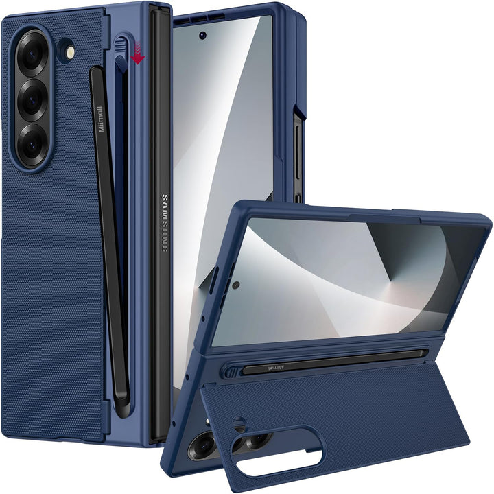 Miimall Kompatibel mit Samsung Galaxy Z Fold 6 Hülle mit S-Pen & Stifthalter, [HD Displayschutz] Ult