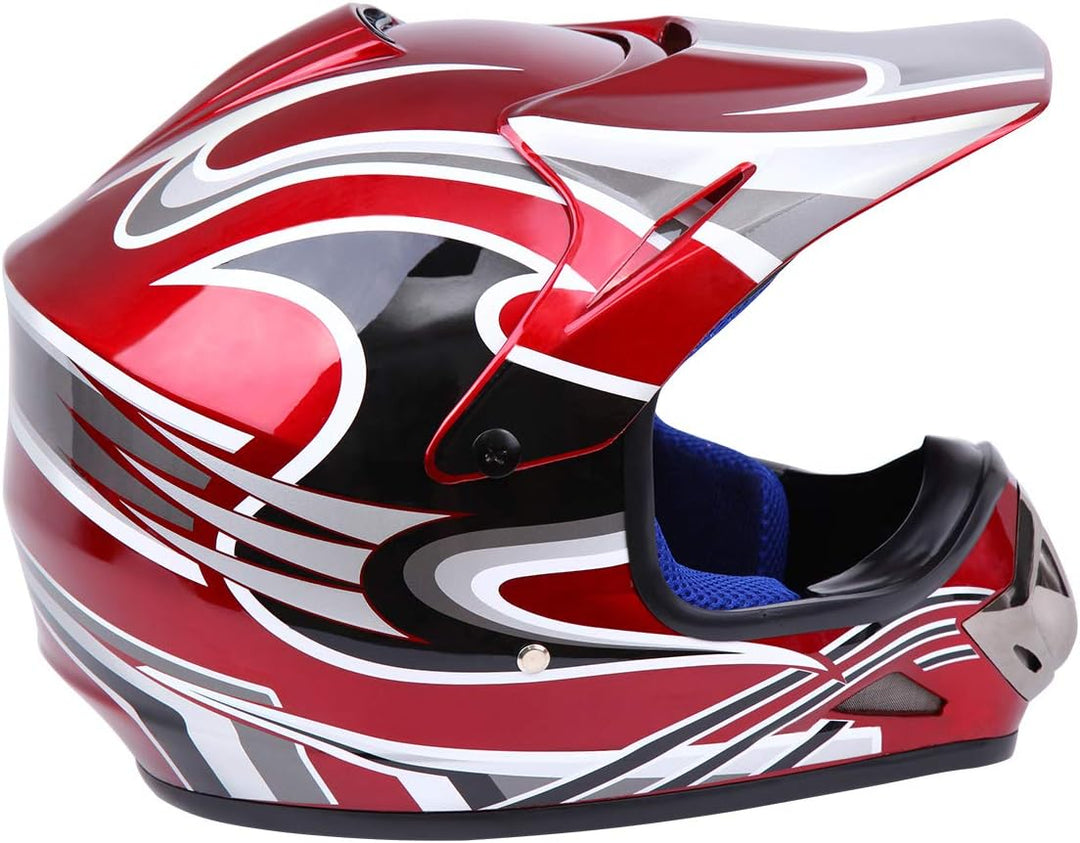 Samger DOT Jugend Kinder Off Road Helm Motocross Helm Dirt Bike ATV Motorradhelm Handschuhe+Brille L
