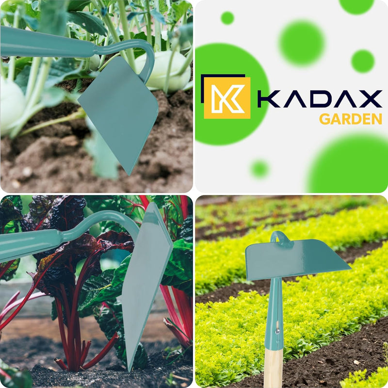 KADAX Gartenwerkzeug-Set, 4er Set, Metall Spaten, Rechen und Hacke, Gartenwerkzeug für Damen, Inclus