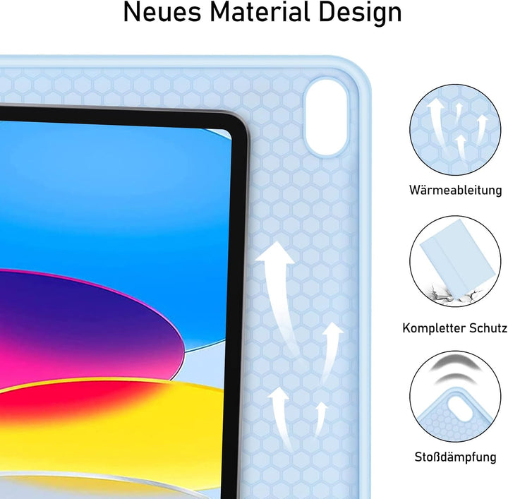 Hofsos Hülle mit Tastatur für IPad 11/10 Generation (2025/2022, 11/10.9 Zoll) - Abnehmbare Magnetisc