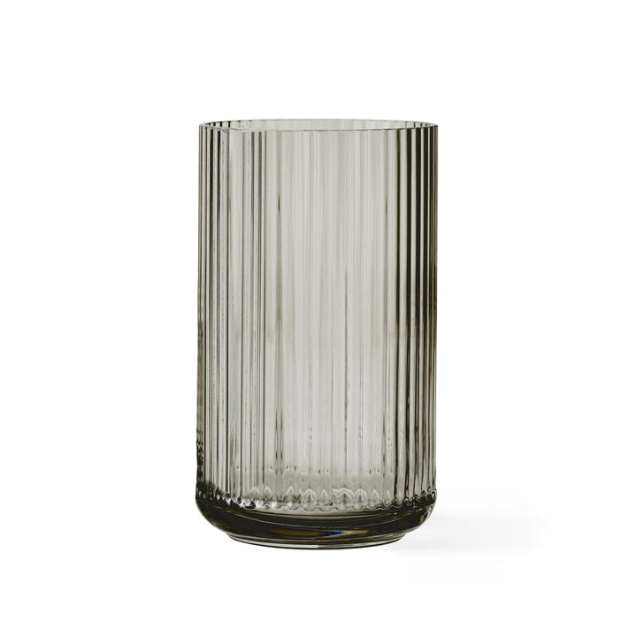 Lyngbyvase aus Porzellan, hohe Vase mit Rillen, Zylinder Blumentopf in Smoke, 20.5cm