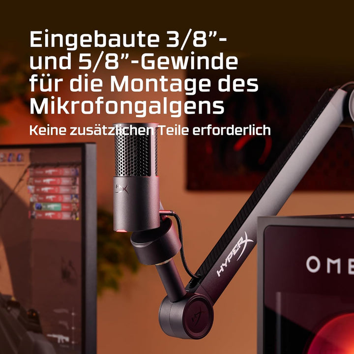 HyperX SoloCast 2 USB-Mikrofon – Gaming & Streaming Mikrofon mit Tap-to-Mute, 96 kHz/24-Bit Aufnahme