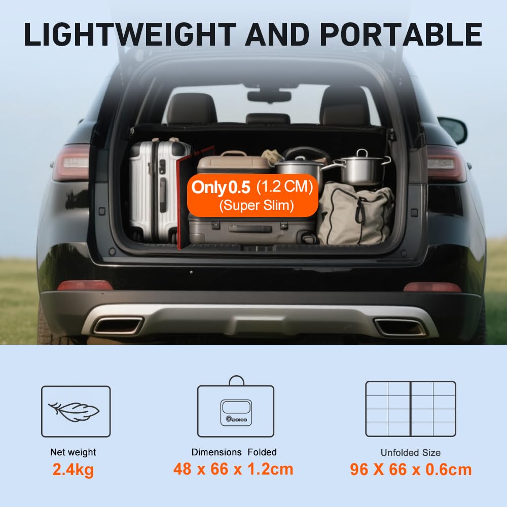 DOKIO Solarpanel Faltbar 110W Monokristalline Solarmodule Tragbar mit Solarladeregler (LCD Anzeige +