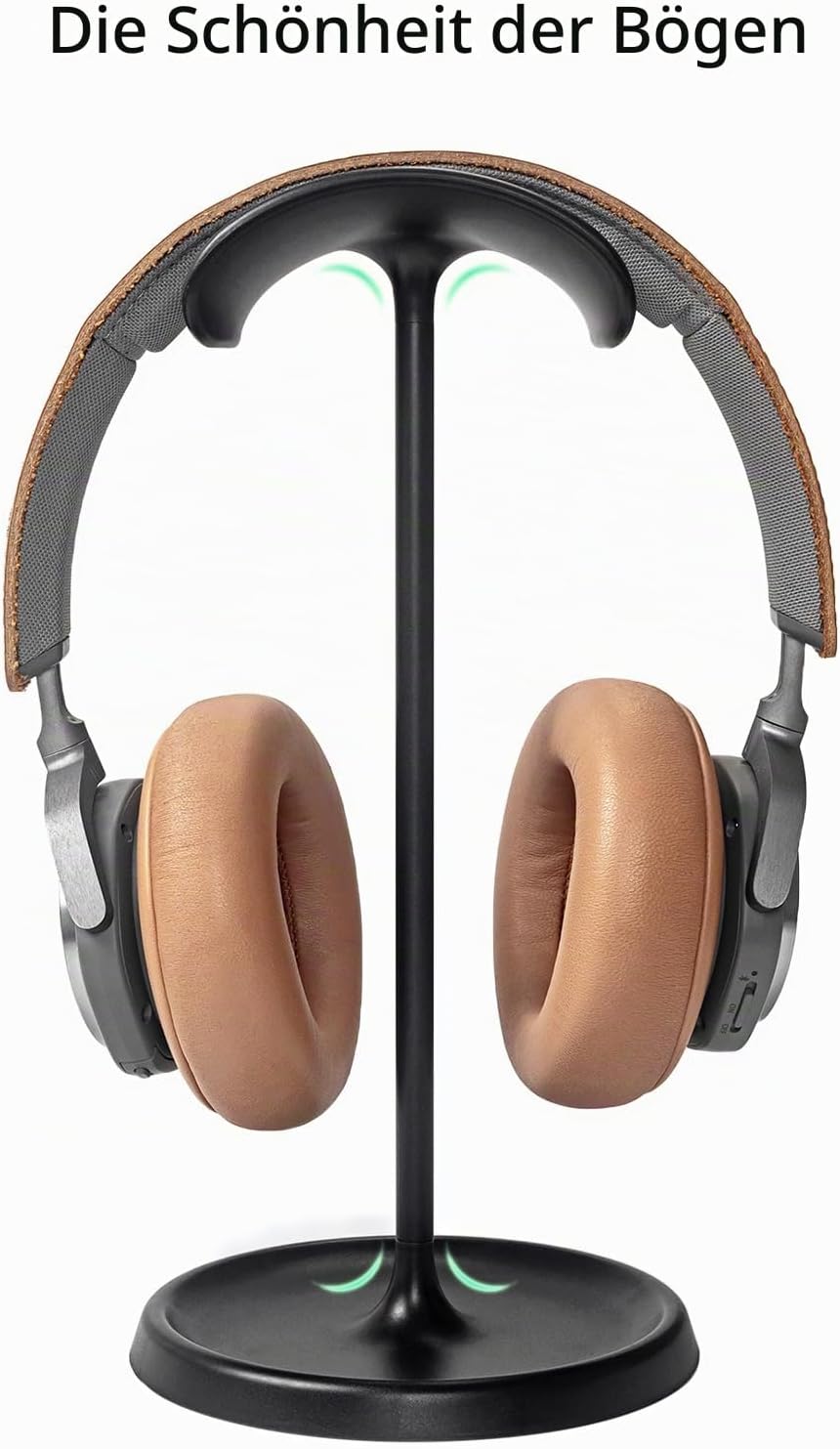 Kopfhörer Ständer, Gebogener Headset Halterung mit Ablagefach, Schwere Basis Gaming Kopfhörer Halter