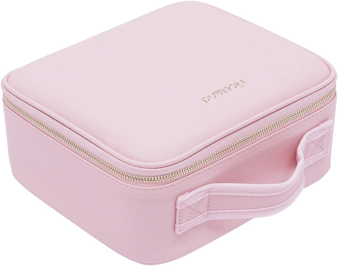 Kosmetiktasche,Make-up Tasche mit 3-Farben-Licht,Kosmetikkoffer mit Spiegel,Kosmetikkoffer Damen,Rei