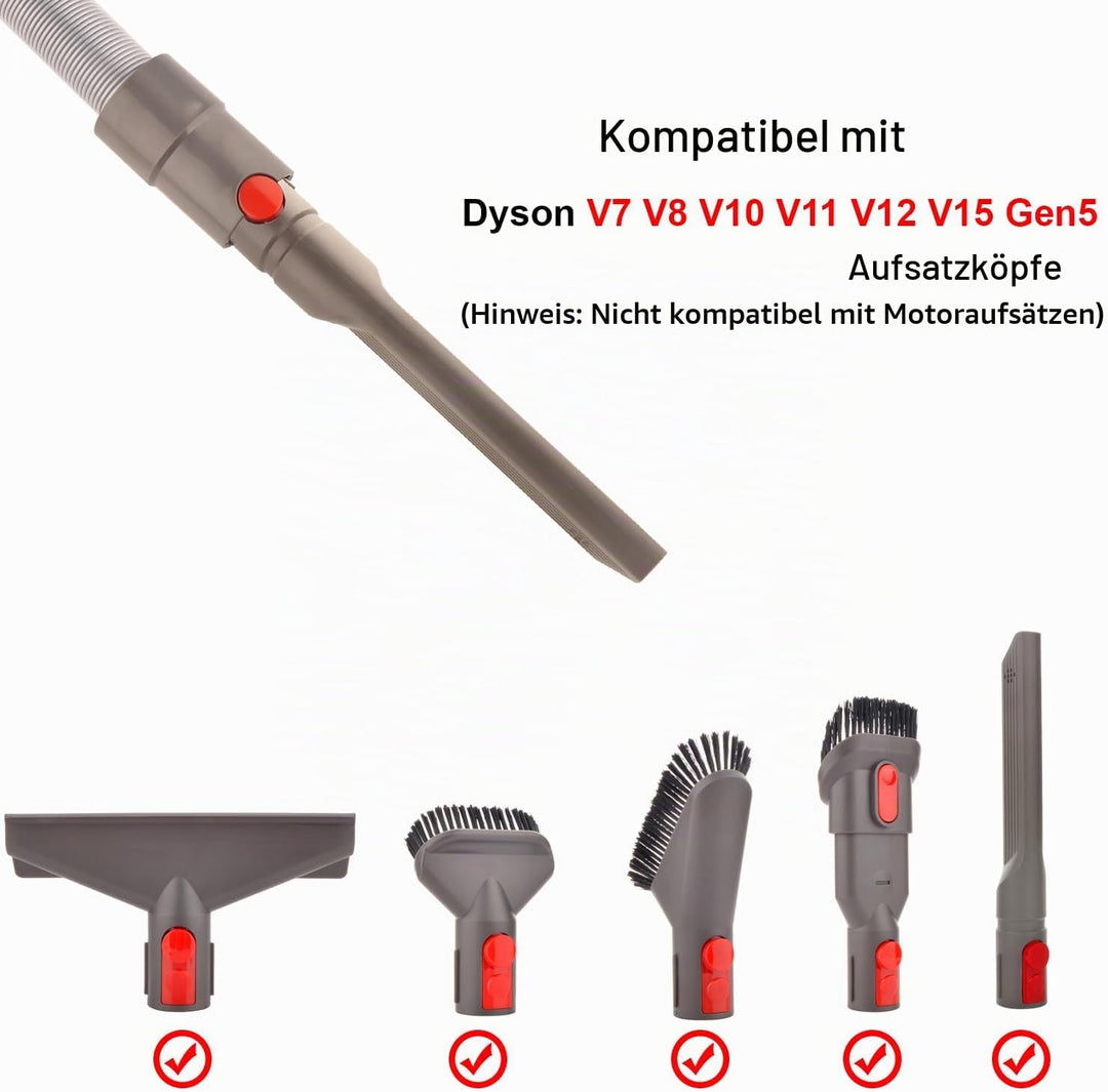 Staubsauger Zubehör Set Bürste Tool Düse Set mit Verlängerungs-Schlauch Ersatzteile für Dyson V7 V8