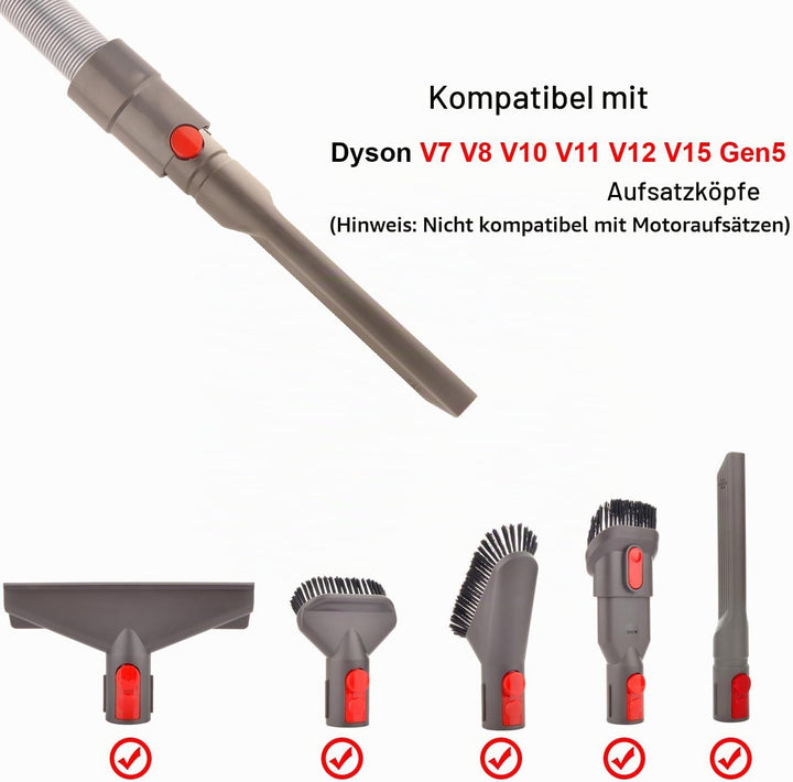 Staubsauger Zubehör Set Bürste Tool Düse Set mit Verlängerungs-Schlauch Ersatzteile für Dyson V7 V8