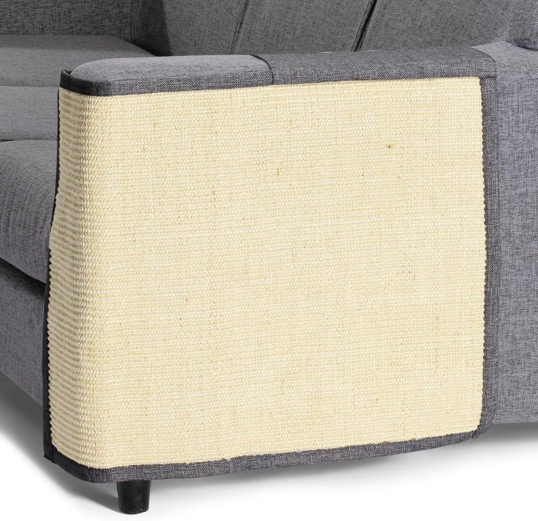 Navaris Kratzmatte für Katzen, Schutz für Linke Seite, Sofa, Boden, Wand, Sisal und Leinen, 50 x 70