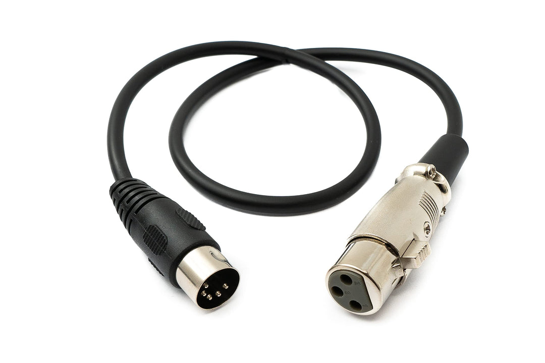 System-S Audio Kabel 50 cm XLR 3 Polig Buchse zu DIN 5 Polig Stecker Adapter in Schwarz
