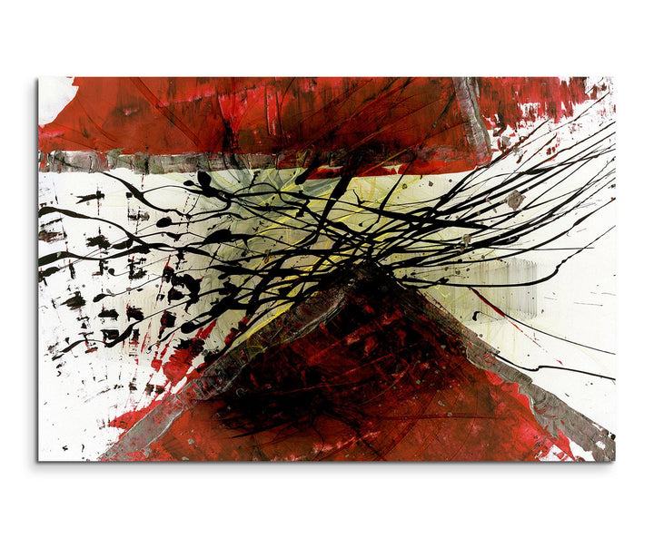 Paul Sinus Art 120x80cm Leinwandbild Leinwanddruck Kunstdruck Wandbild weiss schwarz grün rot Strich