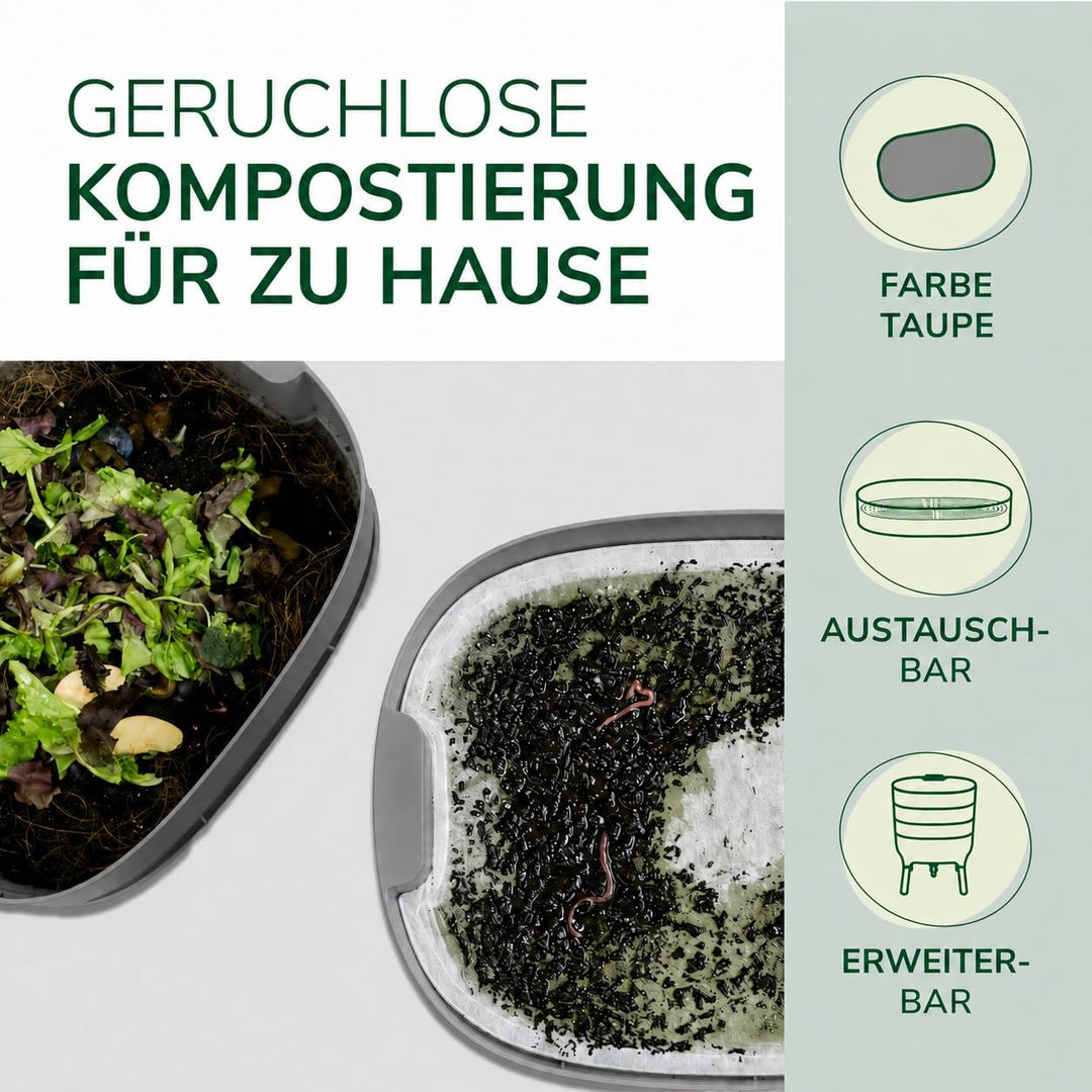 Natursache Ersatzetage für Design-Komposter/Wurmkomposter – braun I Ideal als Wurmfach für Küche, Ba