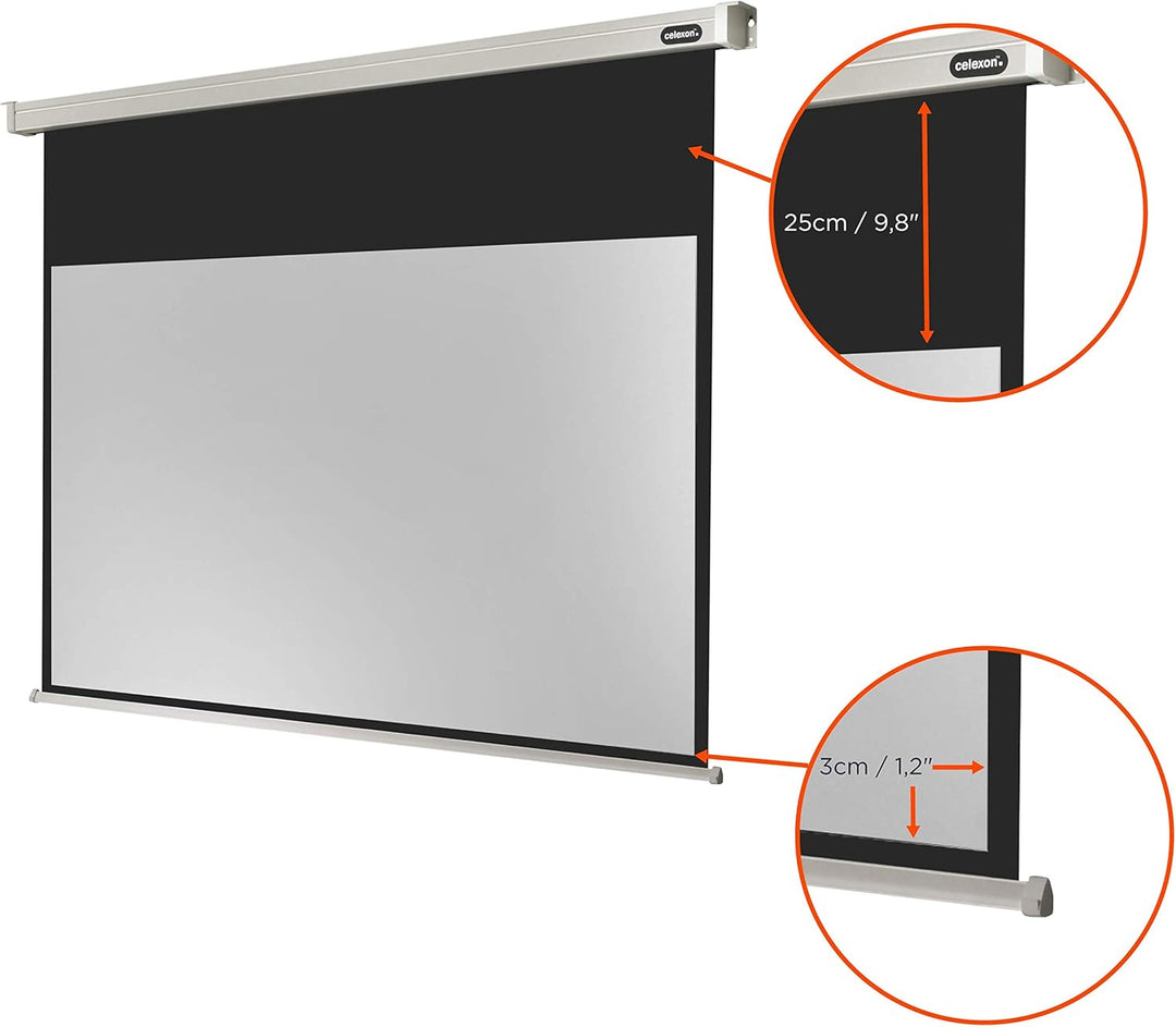 celexon Professional Motor-Leinwand 70" | 160x90 cm 16:9 | elektrische 4K,Full-HD Beamer-Leinwand fü
