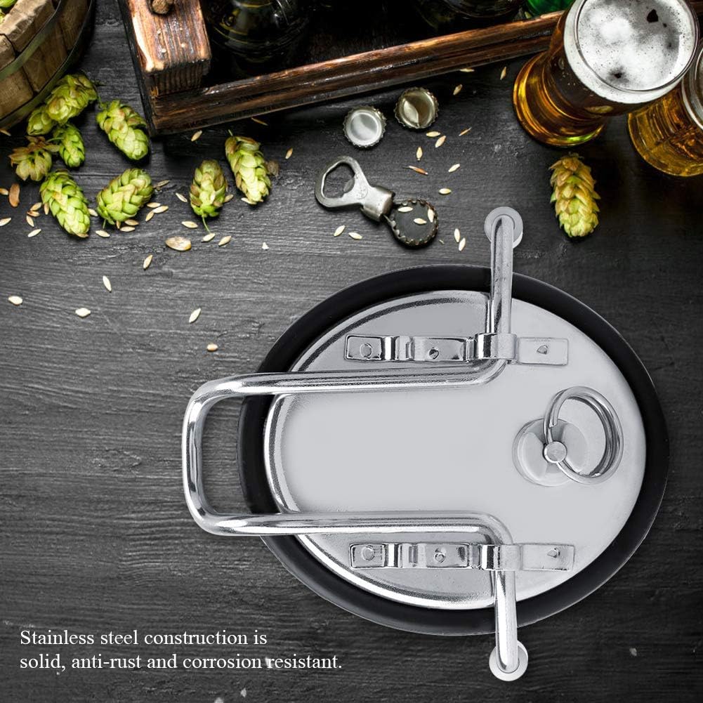 Keg Lid, Stainless Steel Beer Lid Continuous Carbonation Keg Lid Corny Keg Lid with Liquid Post Kohl