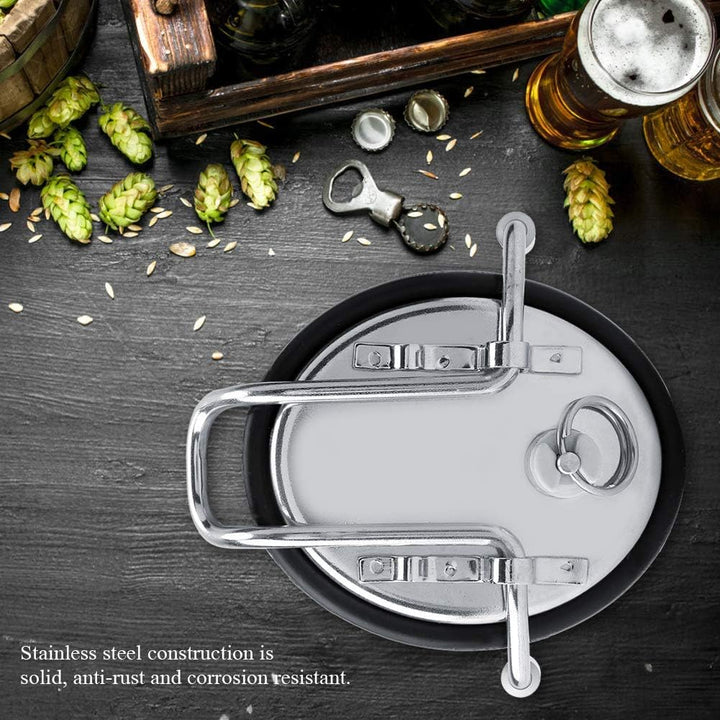 Keg Lid, Stainless Steel Beer Lid Continuous Carbonation Keg Lid Corny Keg Lid with Liquid Post Kohl