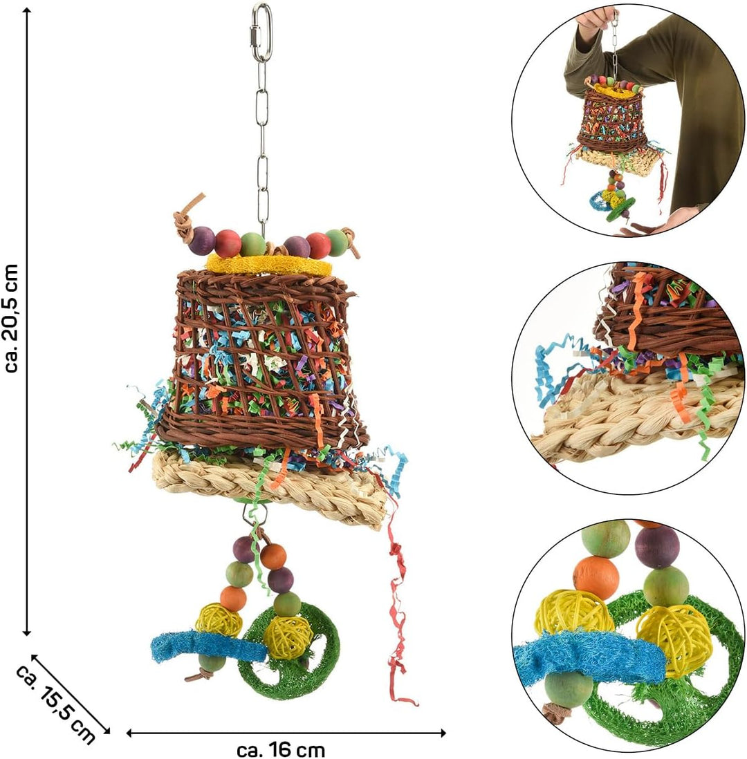 Wagner's | Color-Bell-Fun mit Edelstahl Kette, Grosssittich und Papageien Spielzeug