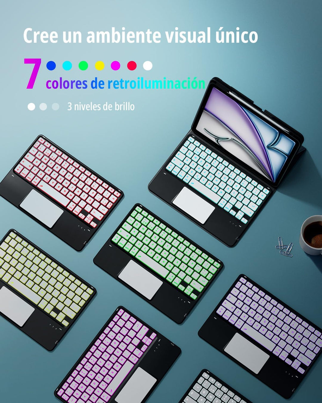 CACOE Tastatur Hülle Kompatibel mit iPad Air 7 Generation 2025 M3 11 Zoll/Air 6/5/4 Generation 2024/