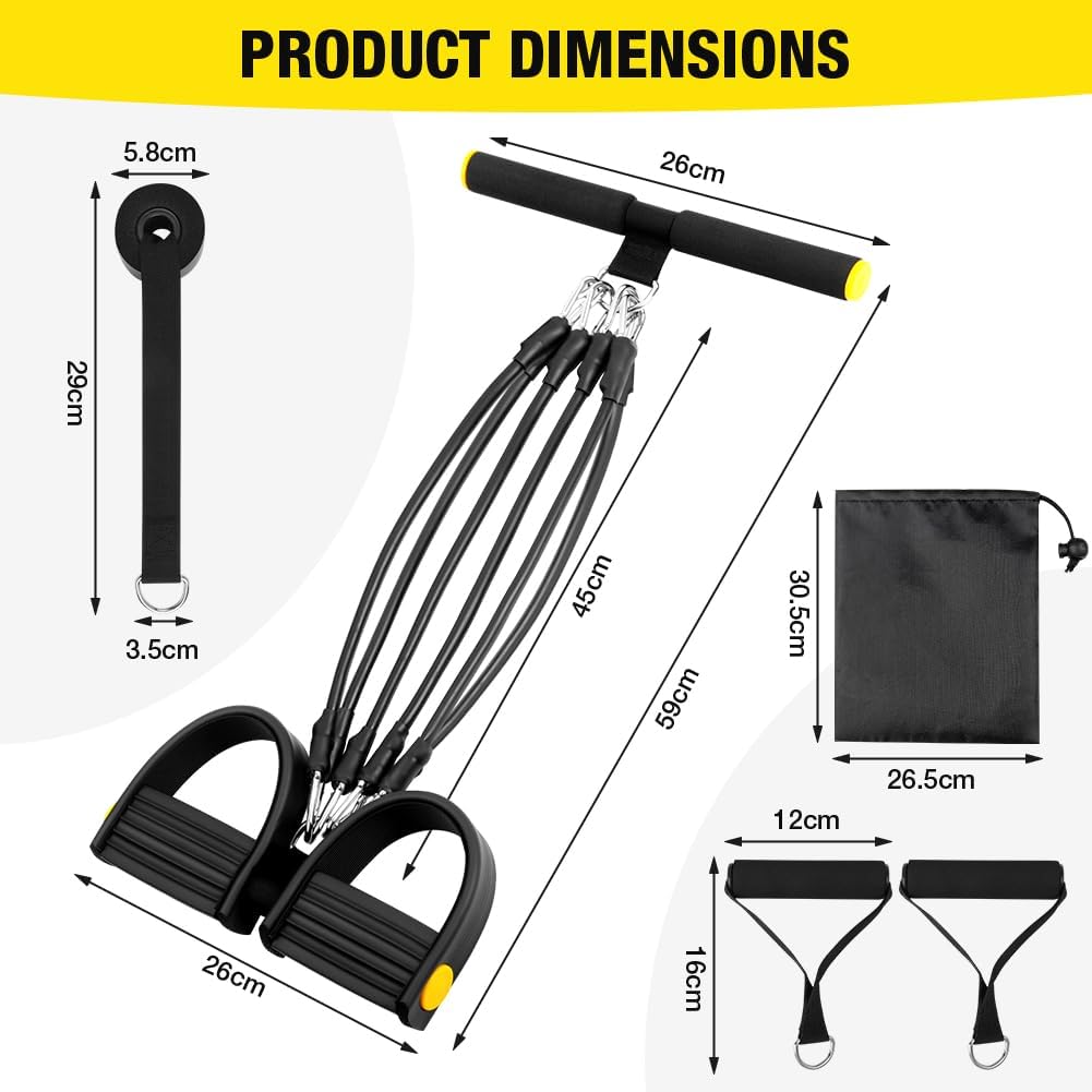 Flintronic Verstellbarer Chest Expander Fitness Widerstandsbänder mit 3 Strings o 5 Strings, Verstel