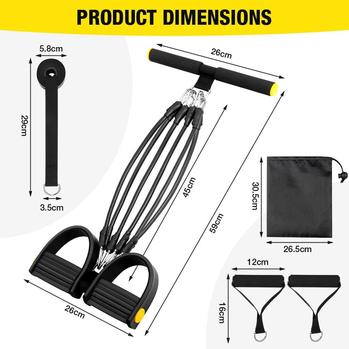 Flintronic Verstellbarer Chest Expander Fitness Widerstandsbänder mit 3 Strings o 5 Strings, Verstel