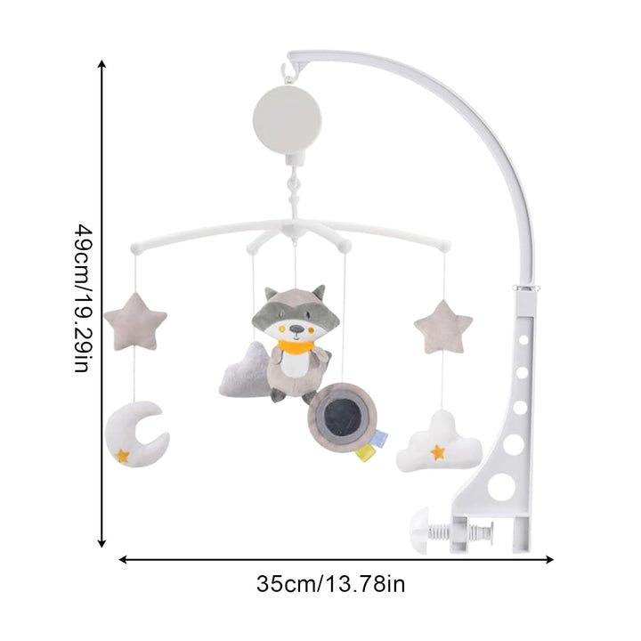 Baby Mobile, Crib Hanging Toy, Soothing Music Box with Photo Pendant, Gentle Wind Chime Decoration,