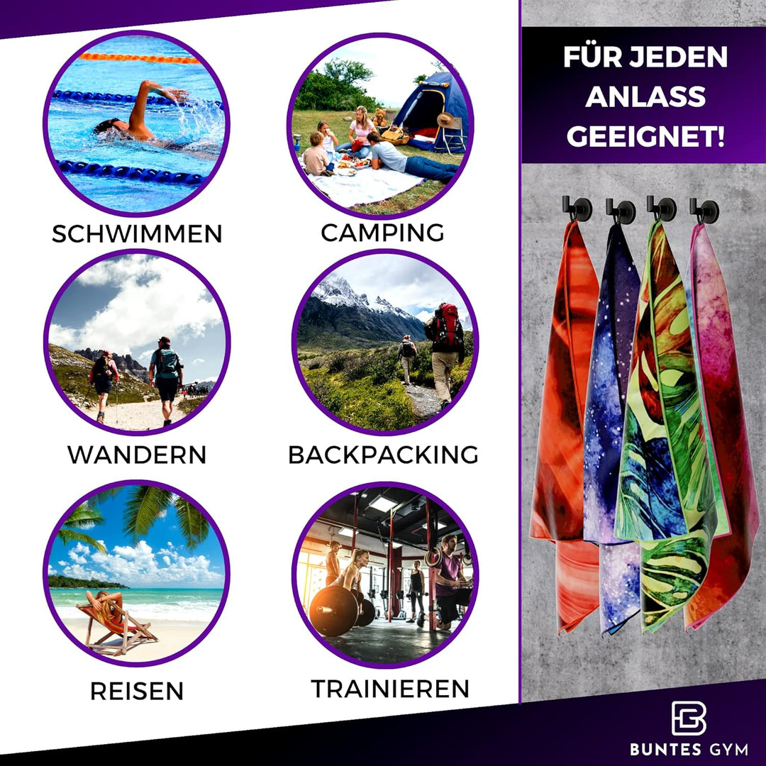 Mikrofaser Handtuch 100x50 cm | versch. Farben und Grössen | Kompakt, Leicht und Schnelltrocknend |
