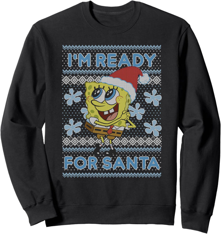 Spongebob Squarepants I'm Ready For Santa Ugly Christmas Sweatshirt
