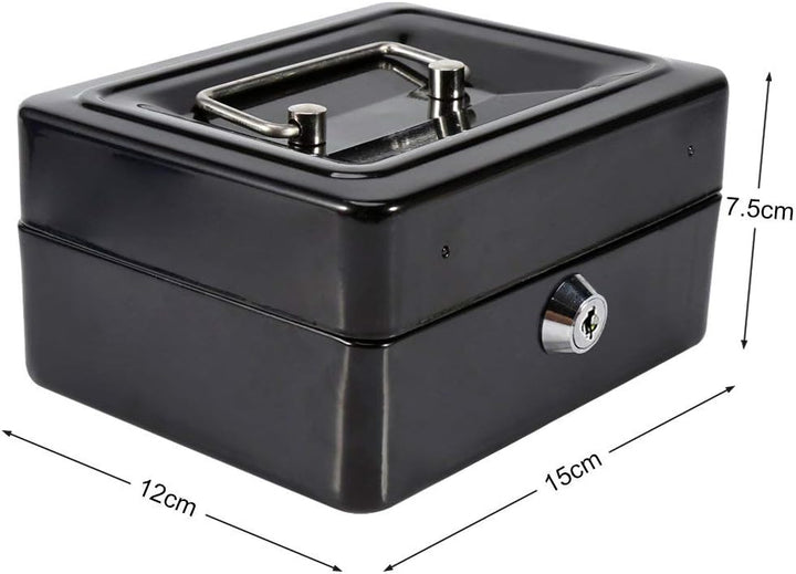 Geldkassette, Feuerfeste wasserdichte Box mit Schlüsselschloss Tragbare Mini Tragbarer Safe Stahl Pe