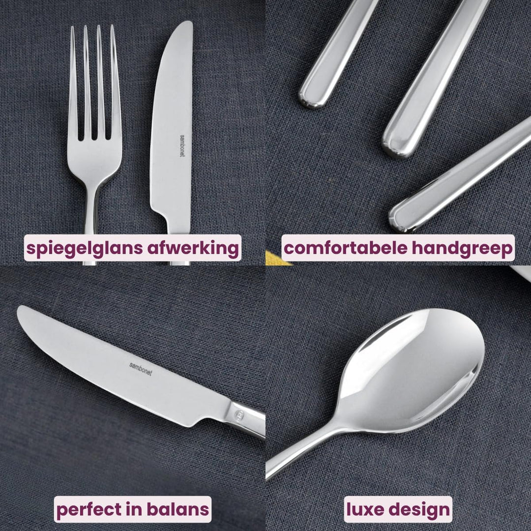Rosenthal Sambonet - Linear PVD - Besteckset, Beteck, Essbesteck - Farbe: Schwarz - 30-teilig - Spül