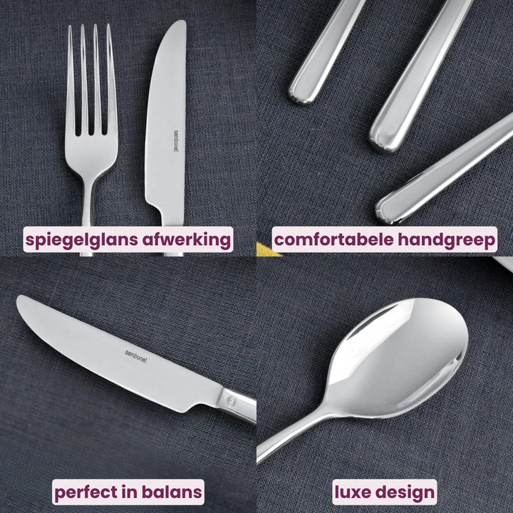 Rosenthal Sambonet - Linear PVD - Besteckset, Beteck, Essbesteck - Farbe: Schwarz - 30-teilig - Spül