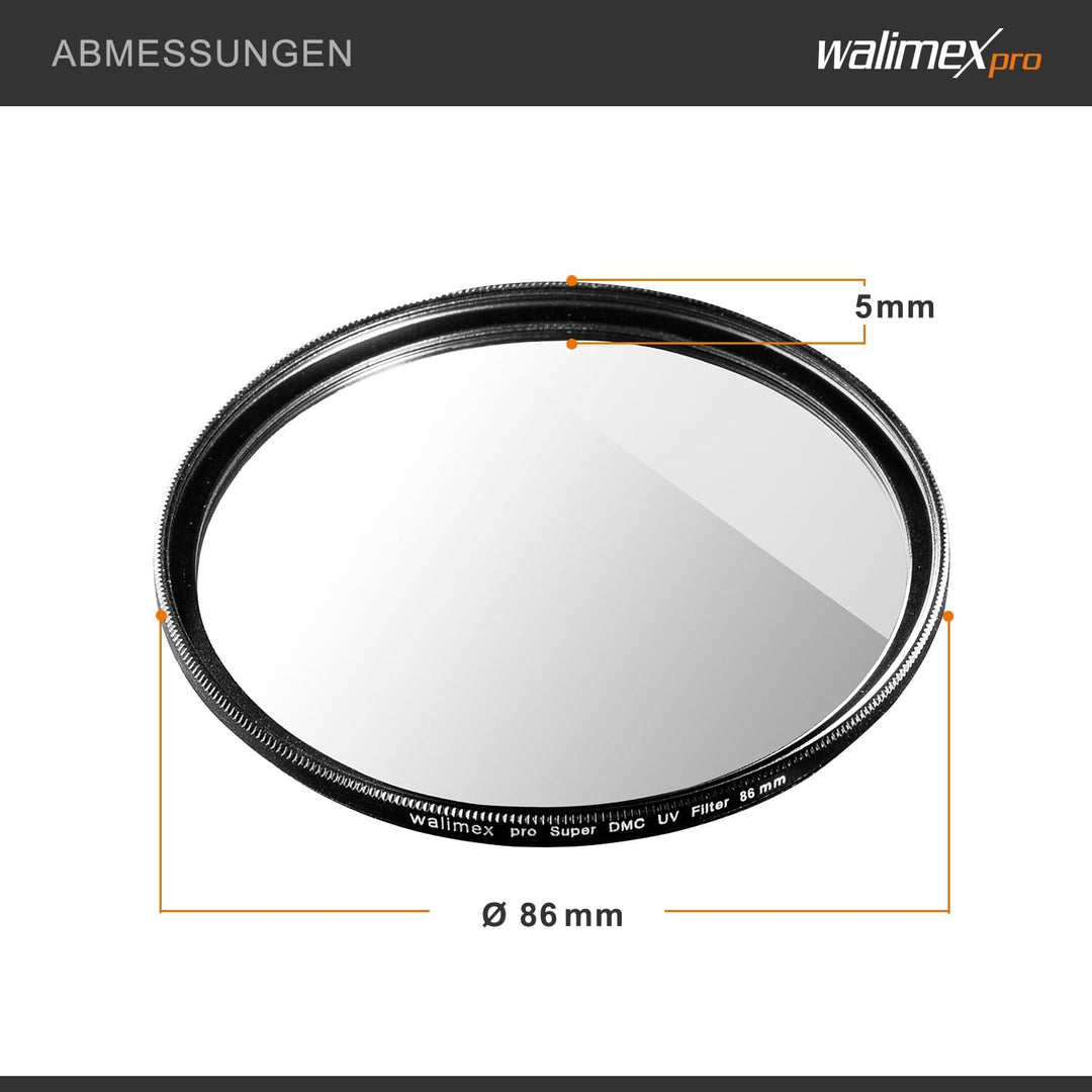Walimex pro UV-Filter Slim Super DMC 86mm - besonders hochwertiger UV Filter Objektivfilter, Slim nu