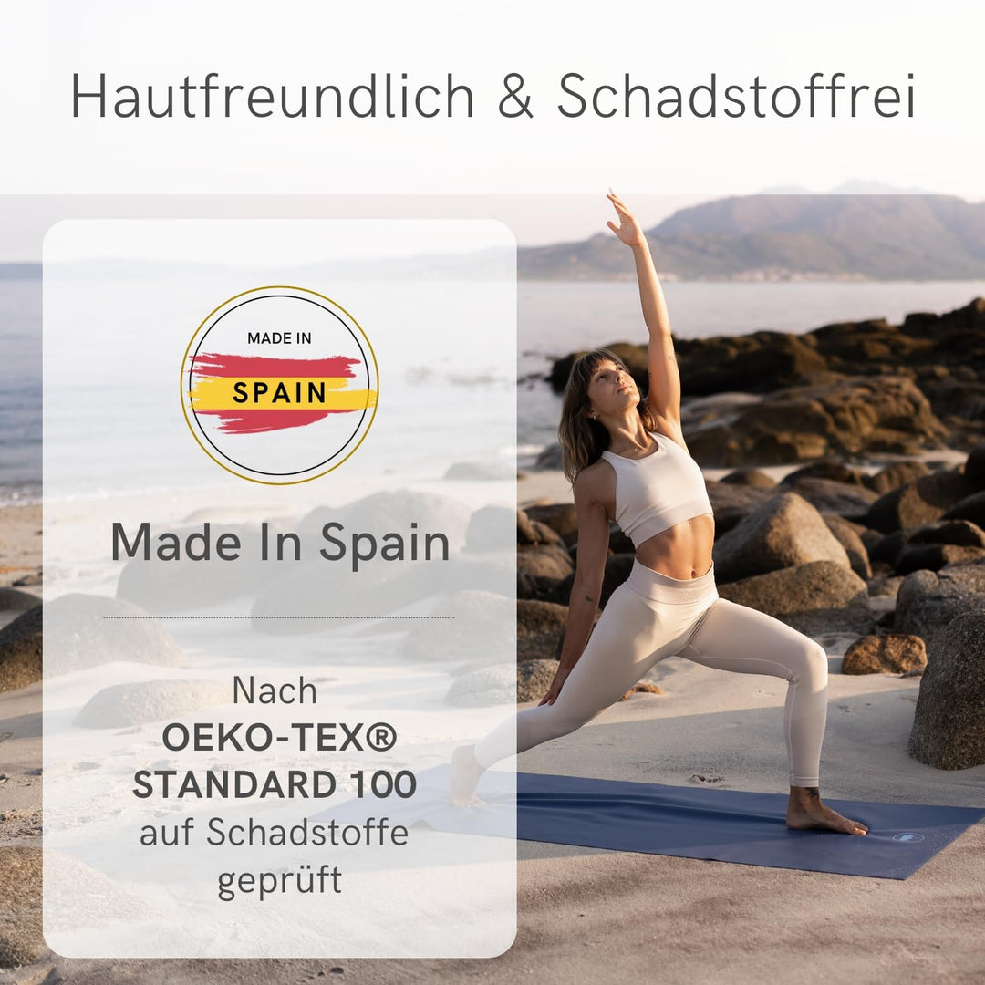 Lotuscrafts® Yogamatte dünn und faltbar, aus Naturkautschuk, Made in Spain, 1kg leiche Reisematte, 1
