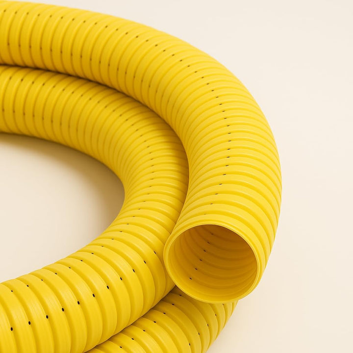 Drainagerohr DN50 25 m gelb PVC gelocht | Entwässerungssystem Abflussrohr Drainageschlauch Entwässer