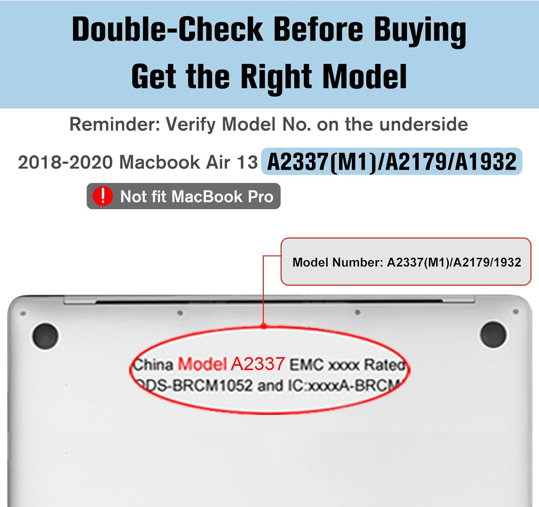Fintie Hülle kompatibel mit MacBook Air 13 (2018-2020 Version) A2337(M1)/A2179/A1932, Ultradünne Har