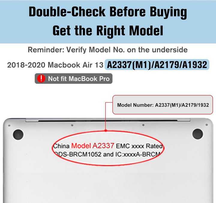 Fintie Hülle kompatibel mit MacBook Air 13 (2018-2020 Version) A2337(M1)/A2179/A1932, Ultradünne Har